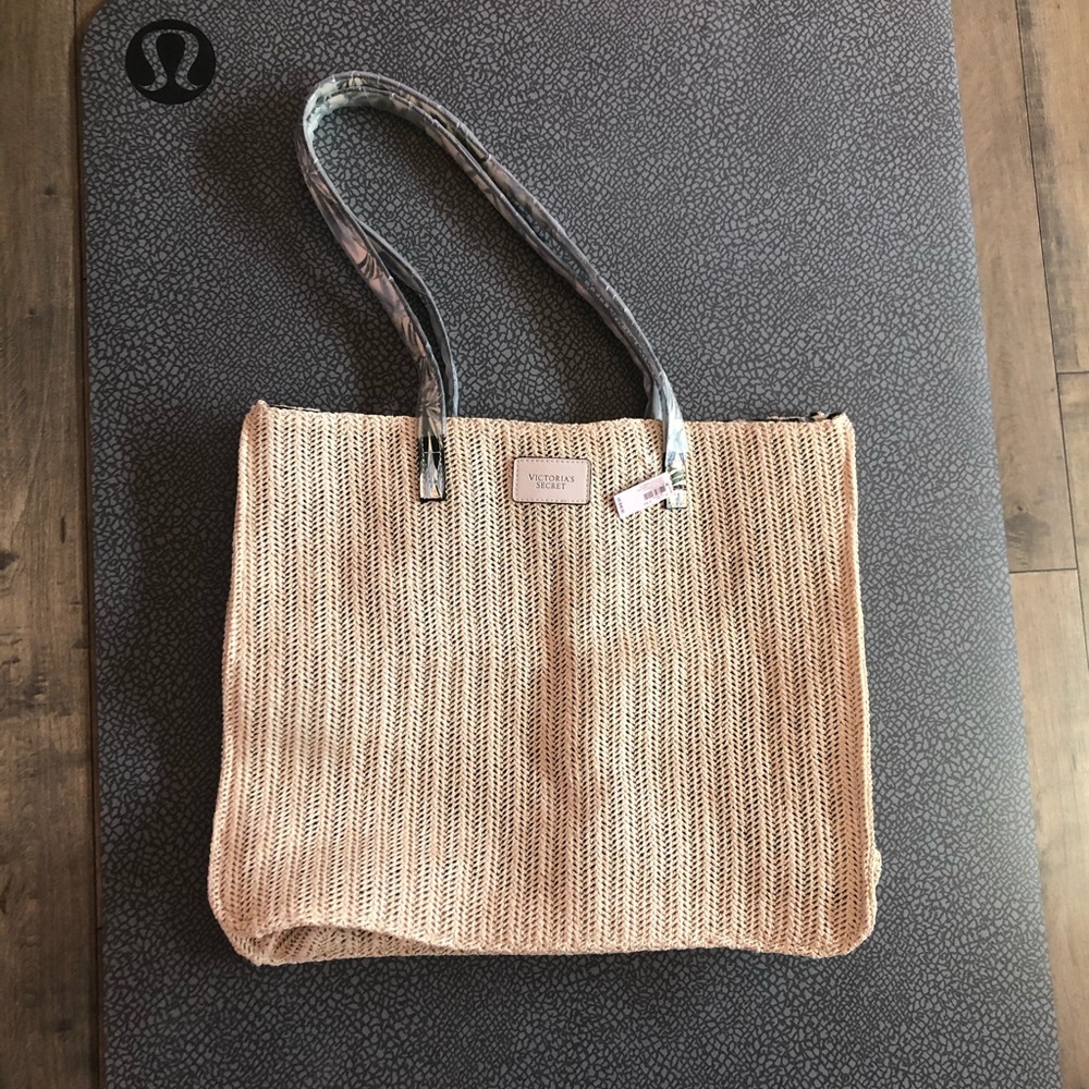 Victoria’s Secret woven tote bag straw bag